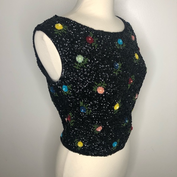 VINTAGE | Sequin Beaded Sweater Top - Picture 3 of 6